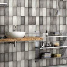 QUAYSIDE GREY 3.9x7.9 HIGHLY VARIGATED WALL TILE  IRSQUAY04080000GREY0