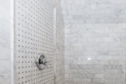 Marble Shower Tile With Inlay Feature