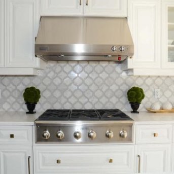 Kitchen Backsplash with Pretty Tile