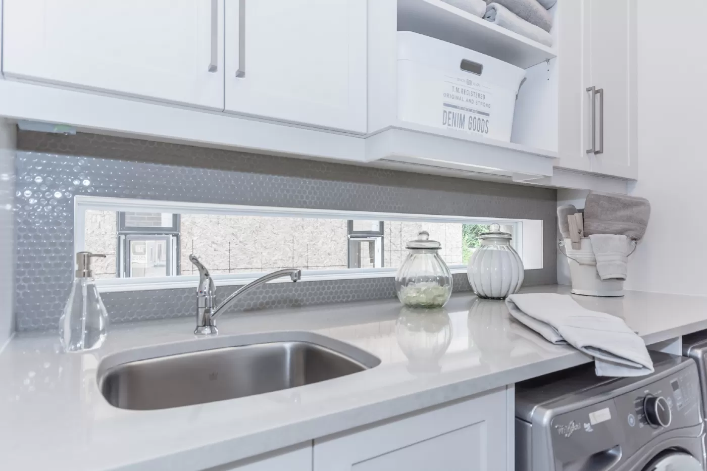 Contemporary Laundry Room Backsplash