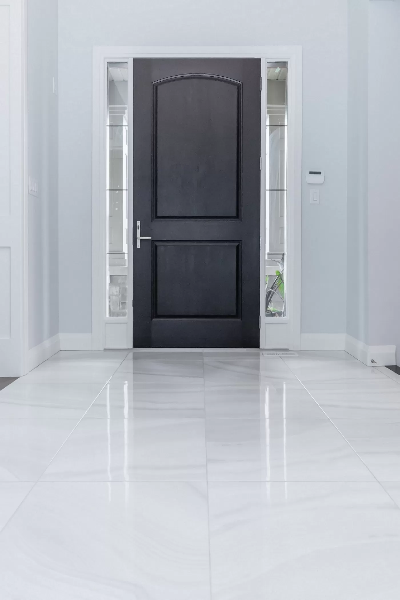 Contemporary Tiled Floor Entrance Way
