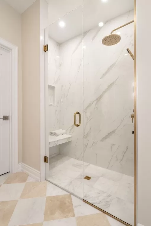 Calacatta Gold + Checker Floor 