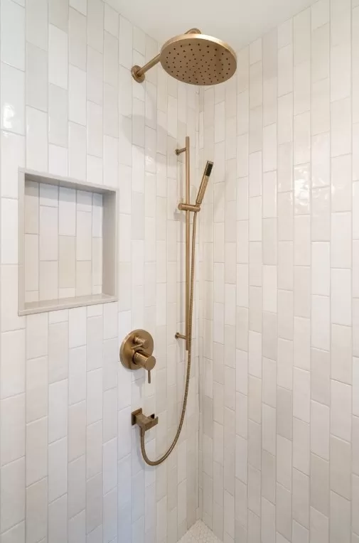 Vertical Offset Artisan White Shower