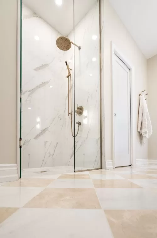 Crema Marfil & O White 12x12 Marble Checkerboard