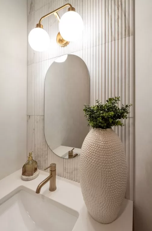 Fluted Marble Law Office Bathroom