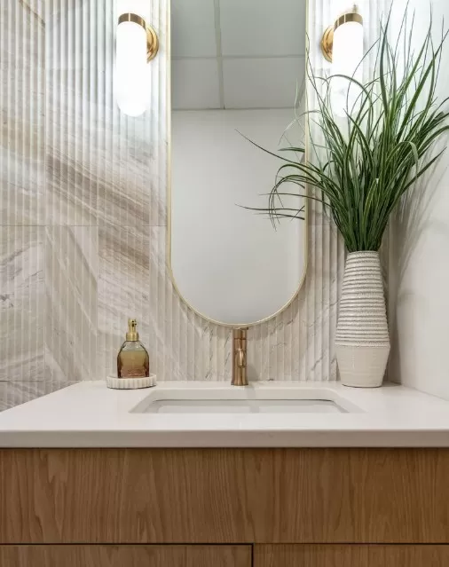 Concave Marble Backsplash