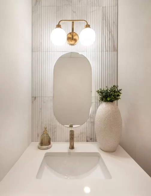 Fluted Marble Law Office Bathroom