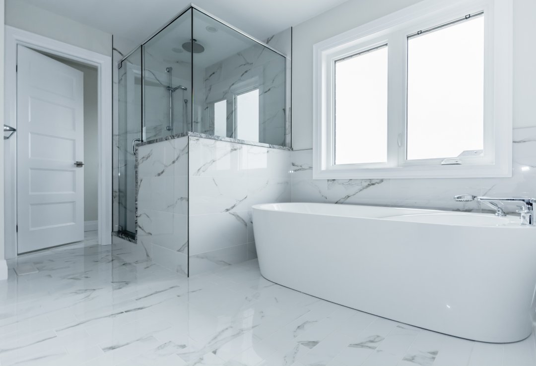Luxury Ensuite Bath with Marble Tile