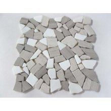 27STM010 ICY WHITE, BONE GRAY, ESCARP. 11.4x11.4 PEBBLES  .