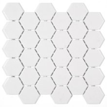 QUEBEC HEXAGON ARCTIC WHITE 2x2  MOSAIC (11.9X10.7 SHEET)  OD.QC.ARW.02.HEX