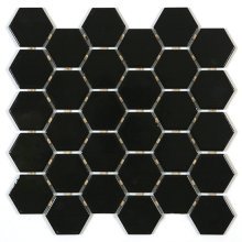 ONTARIO HEXAGON BLACK 2x2 GLOSSY  OD.ON.BLK.02.HEX.GL