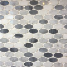 MARBLE OVALS MIST 12x12 MOSAIC FULL BOXES ONLY  .