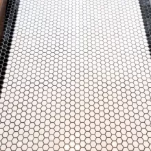 HP HEXAGON WHITE GLOSSY 1x1 PORCELAIN MOSAIC  .