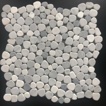 28STM001 TUMBLED MINI PEBBLES CARRARA & DOLOMITE 12x12  .
