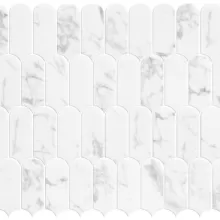 MURANO STATUARIO 1x3 FEATHER MOSAIC .