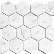 MURANO STATUARIO 3x3 HEXAGON MOSAIC .
