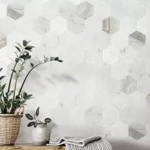 VALENTINO BIANCO MARBLE HEXAGON 6x6 HONED 455600