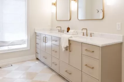Crema Marfil & O White 12x12 Marble Checkerboard
