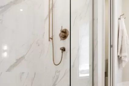 Curbless Marble Shower Floor