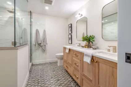 washroom tile install