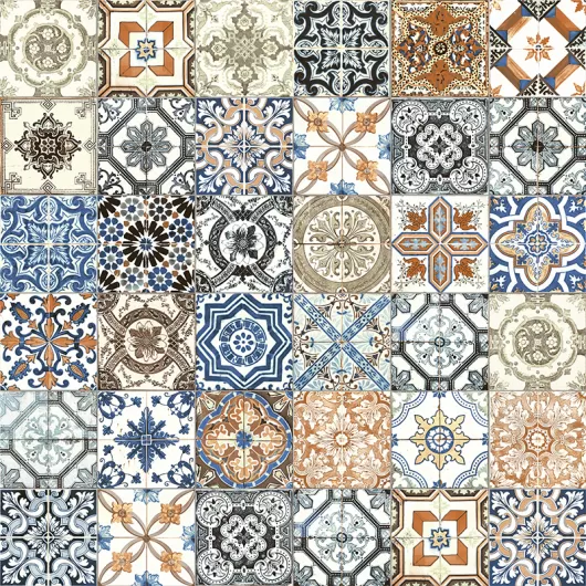 MARRAKESH COLOUR MIX GLOSSY  8x8 PORCELAIN 4000-0086-0