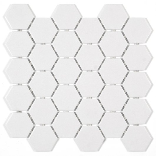 QUEBEC HEXAGON ARCTIC WHITE 2x2  MOSAIC (11.9X10.7 SHEET)  OD.QC.ARW.02.HEX