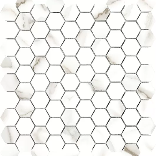 MAYFAIR CALACATTA ORO HD HEXAGON 1.25x1.25 POLISHED PORCELAIN  4501-0146-1