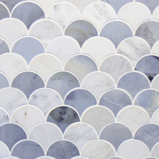 MARBLE FAN MOONSTONE 3x2.5 MOSAIC FULL BOXES ONLY  .