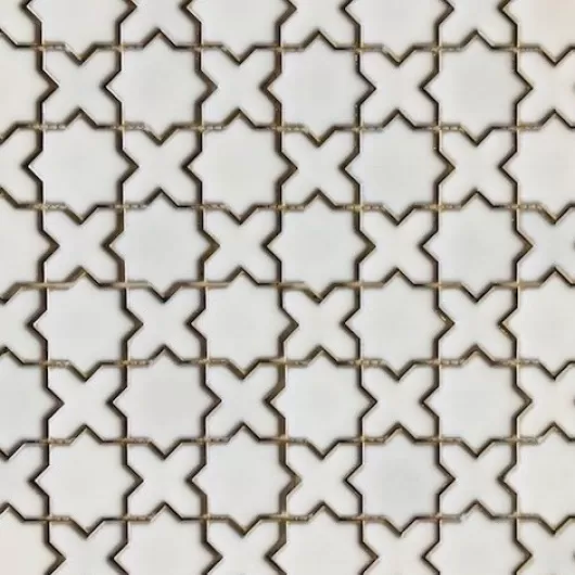 HP STAR CROSS WHITE GLOSS CSN121 12x12 MOSAIC  HPSTARCROSWH