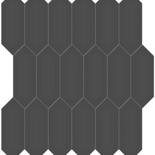 SOHO PICKET RETRO BLACK 2x5 GLOSSY MOSAIC  4501-0486-0