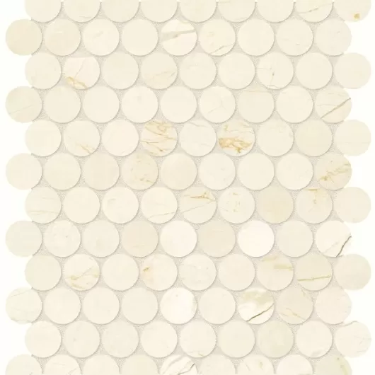 MARBLE AVORIO CREMA 1.25x1.25 PENNY ROUND MOSAIC  5001-0261-0