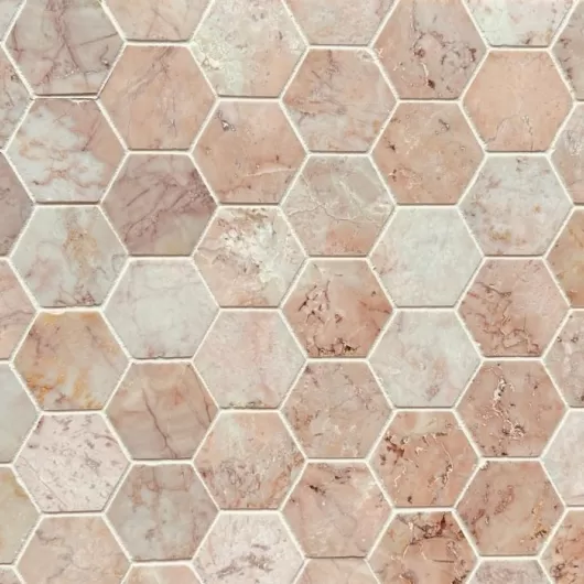 TS MARBLE PINK HEXAGON 2x2  .