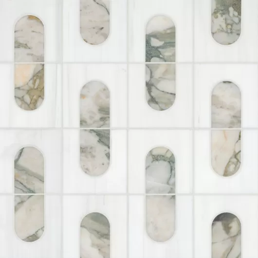 BIANCO DOLOMITE MODERNO .x. POLISHED MARBLE MOSAIC SMOT-BIANDOL-MODP