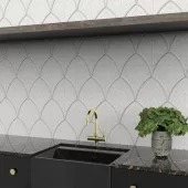 SOHO SCALLOP VINTAGE GREY 12x12 GLOSSY MOSAIC  4501-0513-0