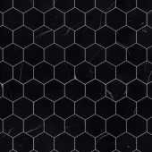 MARBLE NERO MARQUINA 3x3 HEXAGON MOSAIC  910300